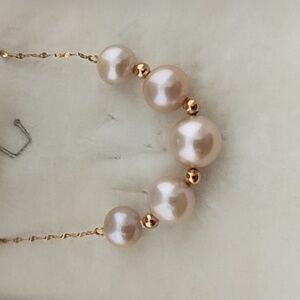 Rose Gold and Pink Pearl Necklace